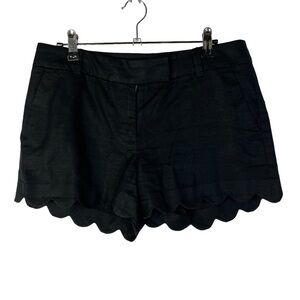 J. Crew Black Linen Blend Scallop Hem Shorts 4